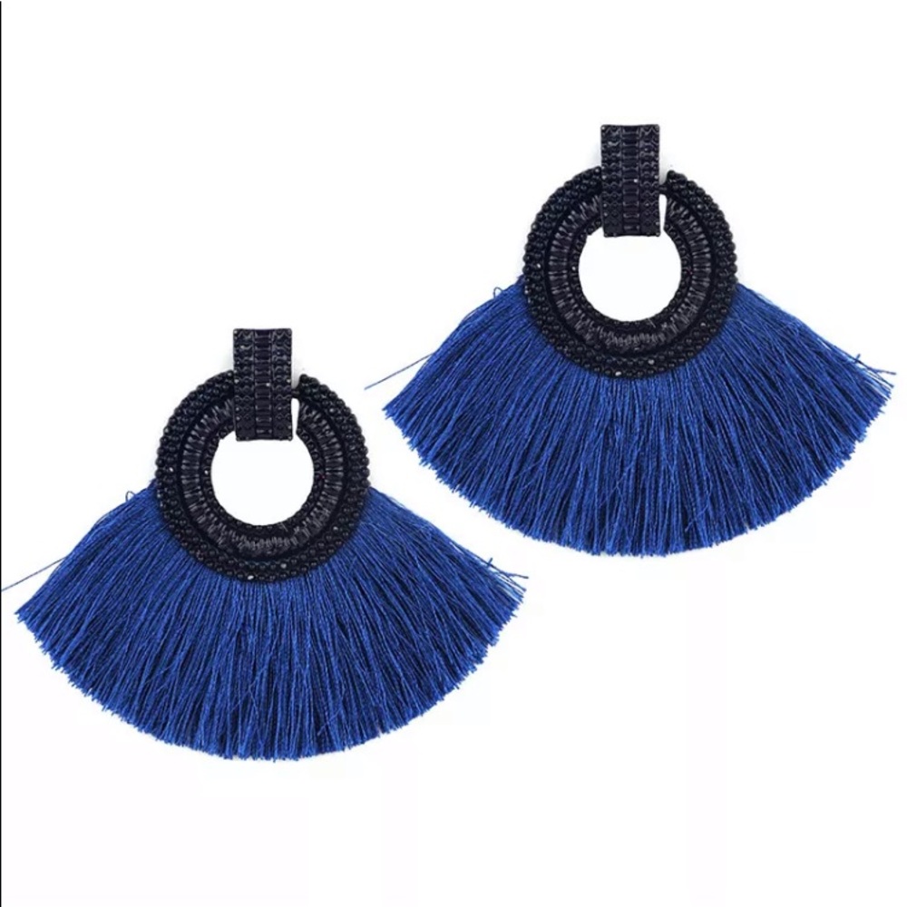 ✅🌹Bohemian fashion fringes fan earrings.